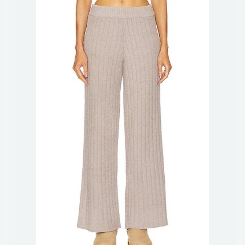 UGG BROWN RIBBED SWEATER KNIT ELASTIC WAIST WIDE LEG TERRI PANTS WOMENS SZ XS
